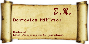 Dobrovics Márton névjegykártya