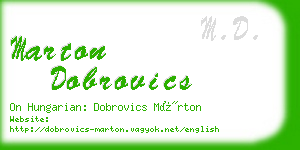 marton dobrovics business card